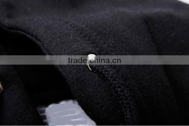 good quality custom 100% cotton plain black hoodies made in china