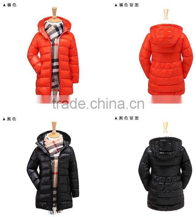 wholesale custom high quality girls long duck filled winter waterproof&windproof warm down coat
