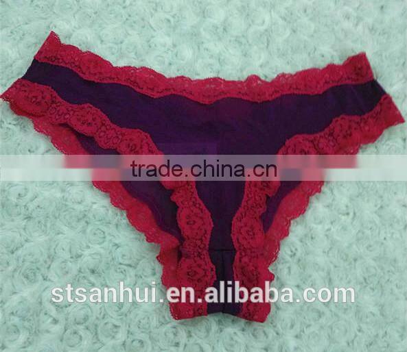 2017 sexy hot selling transparent panty with lace ladies panty brand names