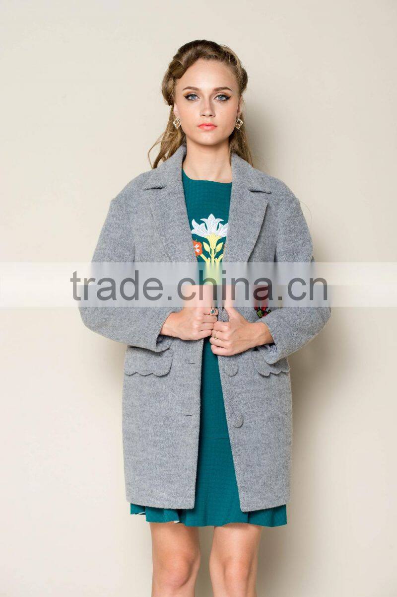 latest cute thick plain orange russian winter coat, women trench coat, ladies office coat