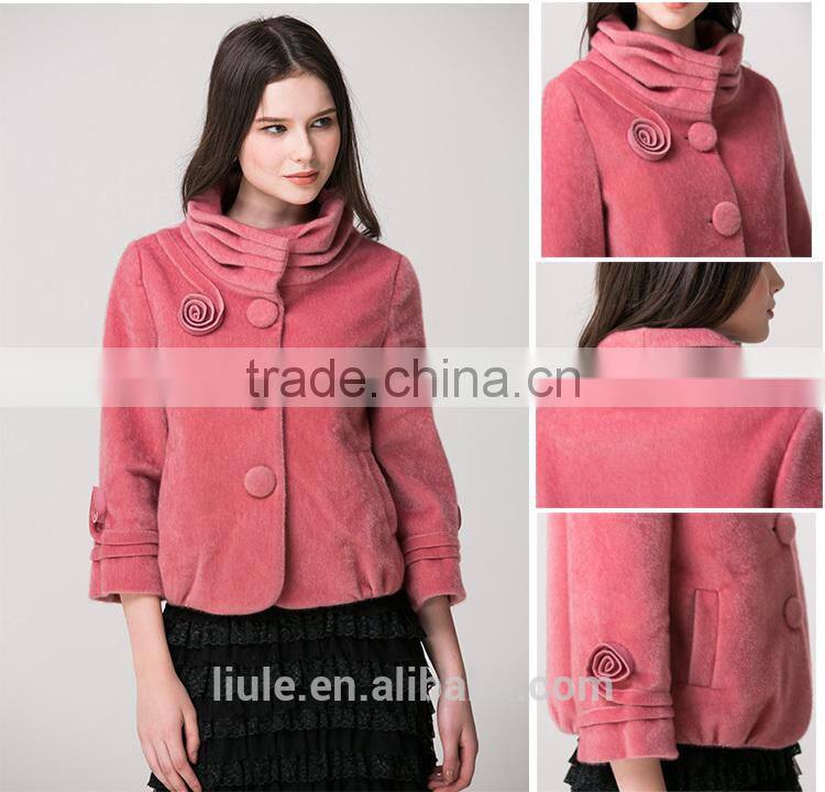 2014 latest design fashion women clothing factories in china plus size woolen korea women winter coat