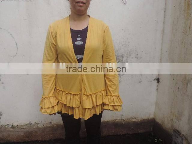 wholesale 2016 womans jackets super cotton ruffle design blouse womans spring jackets