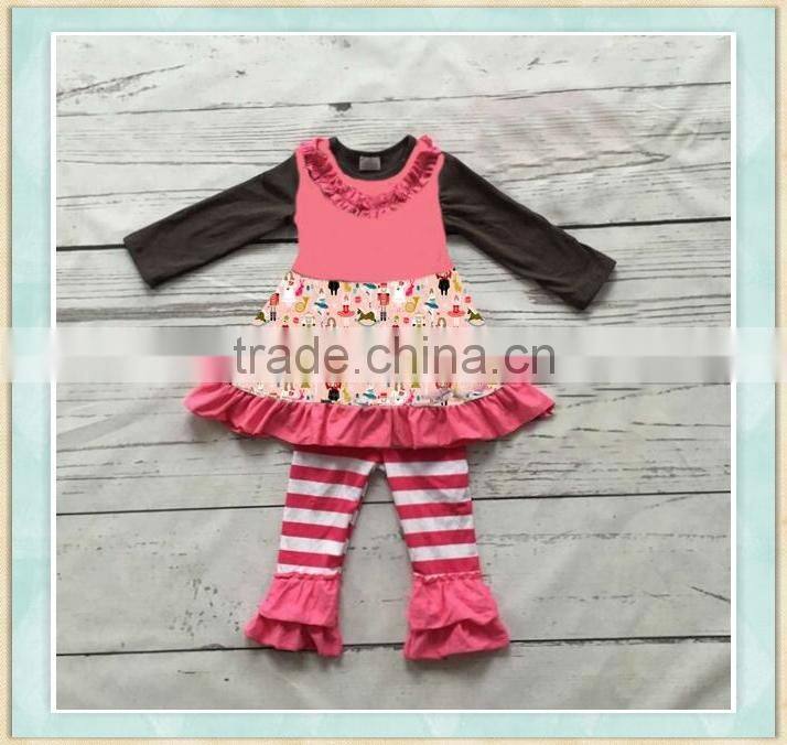 Factory price wholesale sales clothes girl's boutique long sleeve suit