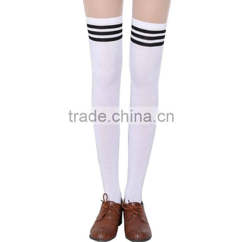 Hot Thigh High Sexy Cotton Socks Women's Striped Over Knee Girl Lady Sock