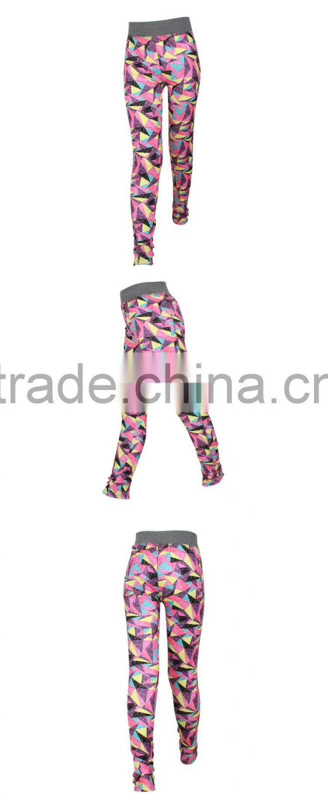 Colorful Polyester Spandex Sexy Tight Girls Wearing Yoga Pants with Custom Available