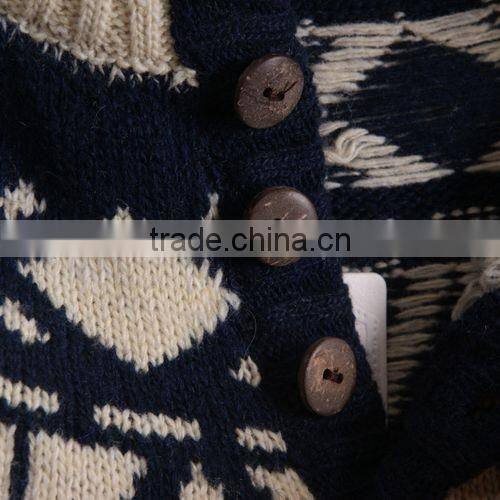 The long sleeve national print design knitting pullover casual men knitted sweater