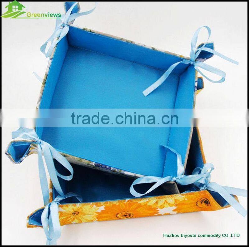 Vegetable Fruit Foldable polyester Washing Basket Draining Strainer Basket colorful paper string storage basket box