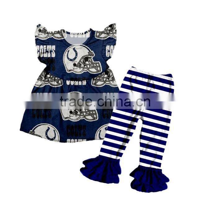 Halloween style boutique baby girl clothing dress no sleeves with ruffle pants designed for pretty girl kids clothing set
