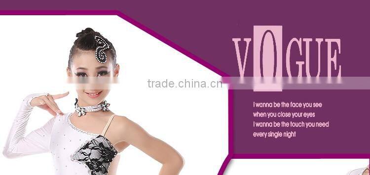 Girls Children Open Back Spliced Unequal Latin Dance Dress Kids Samba Tango Salsa Tassel Competition Dress