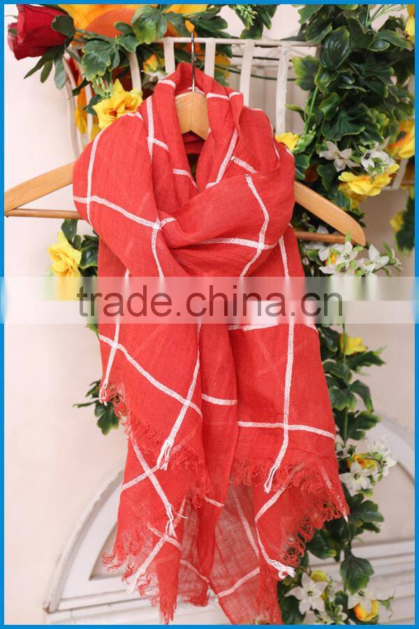 Wholesale new fashion 100% linen woman scarf