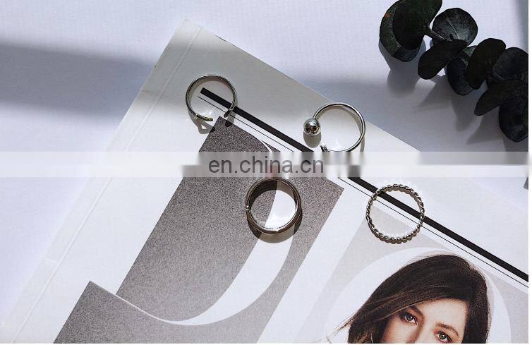 4PCS/Set Punk Handsome Silver Rings for Unisex Knuckle Ring Set