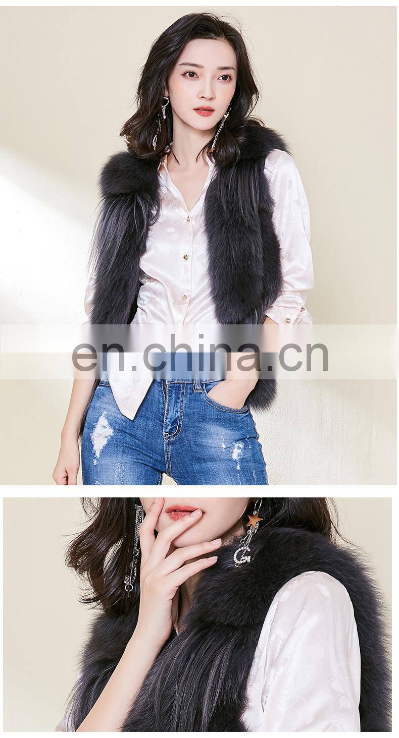 New Fashion Women Vest in Winter With Factory Price Real Fox Fur Waistcoat