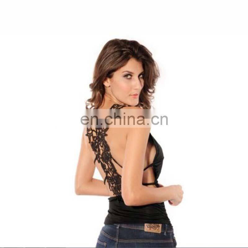 Sexy Lace Bust Low Cut Ruffle V Neck Halter Slim Tank Top Floral Women Slimming Vest