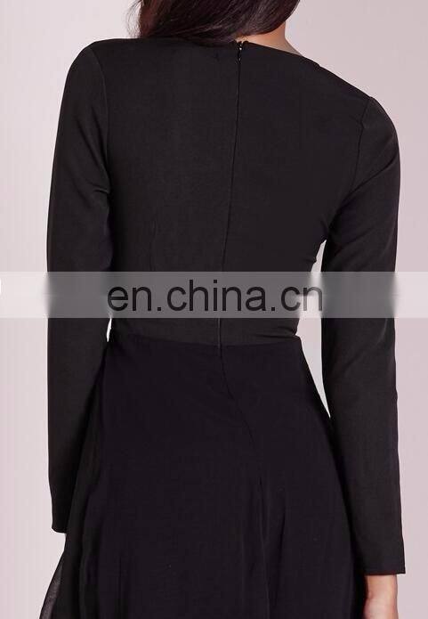 New sexy women fashion jumpsuit shorts with long chiffon overlay