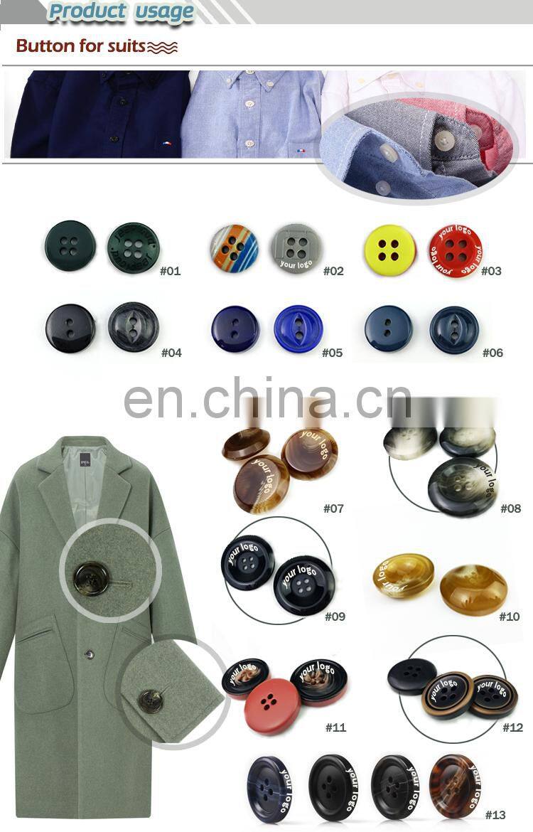 Custom cheap clear clothing plastic resin button