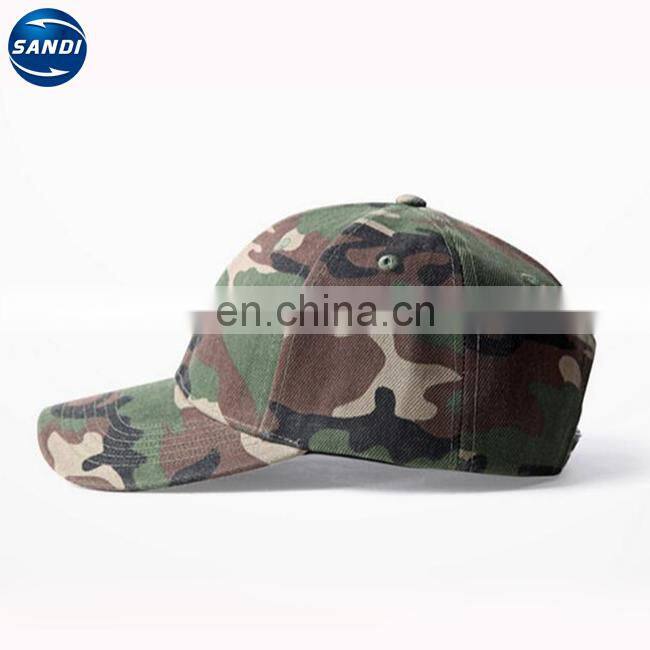 Promotional custom camouflage fabric army military cap
