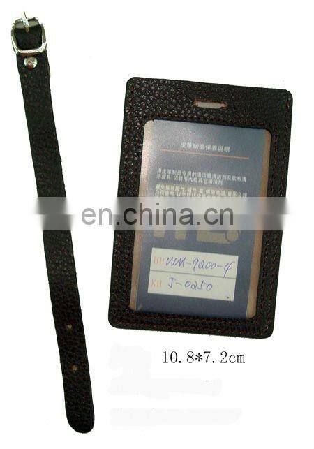 Factory Wholesale Leather Luggage Tag With Changeable Strap