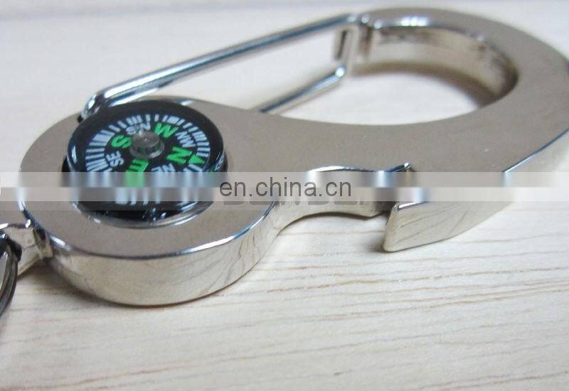 Multifunctional Climbing Hook Compass Keychain Metal