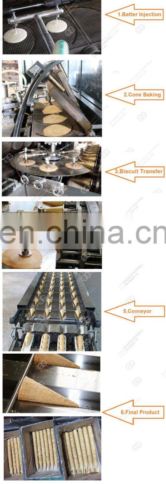 Automatic Rolled Crisp Cone Making Production Line Ice Cream Cone Machine