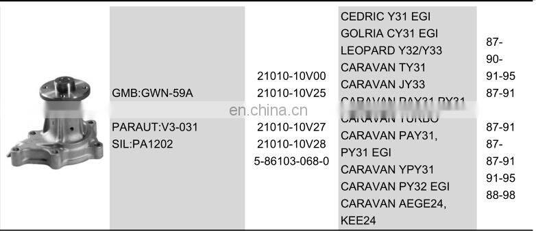 auto water pump 21010-10V27 / 21010-10V28 / 5-86103-068-0 for NISSAN high quality with lower price