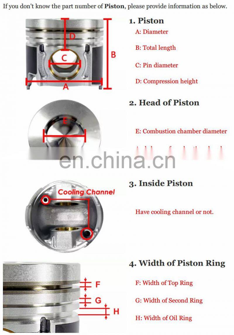 Excavator PC650 PC710 PC1600 Engine 6D140 S6D140 SA6D140 Piston 6212-31-2170 6211-31-2130 6217-31-2130 6212-31-2151