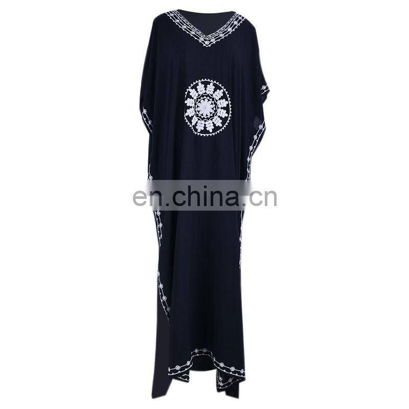 Plus size Cotton Beach Dress with Embroidery Robe de Plage Bikini Cover up Vestido Playa Beachwear Swim cover up Beach wear