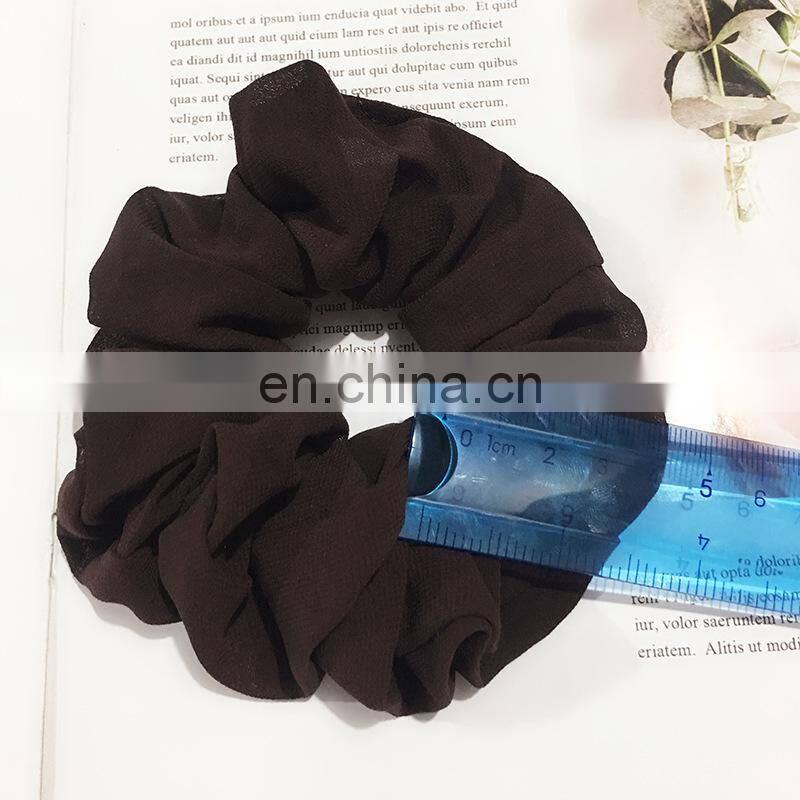 Xugar Hair Accessories Chiffon Hair Scrunchies Solid Elastic Ties Rubber Gum Hair Rubber Ponytail Holder Rope Bands