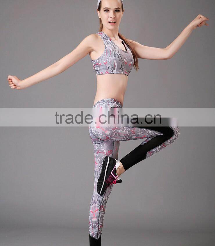 print logo brock/custom design yoga set Fitness yoga set