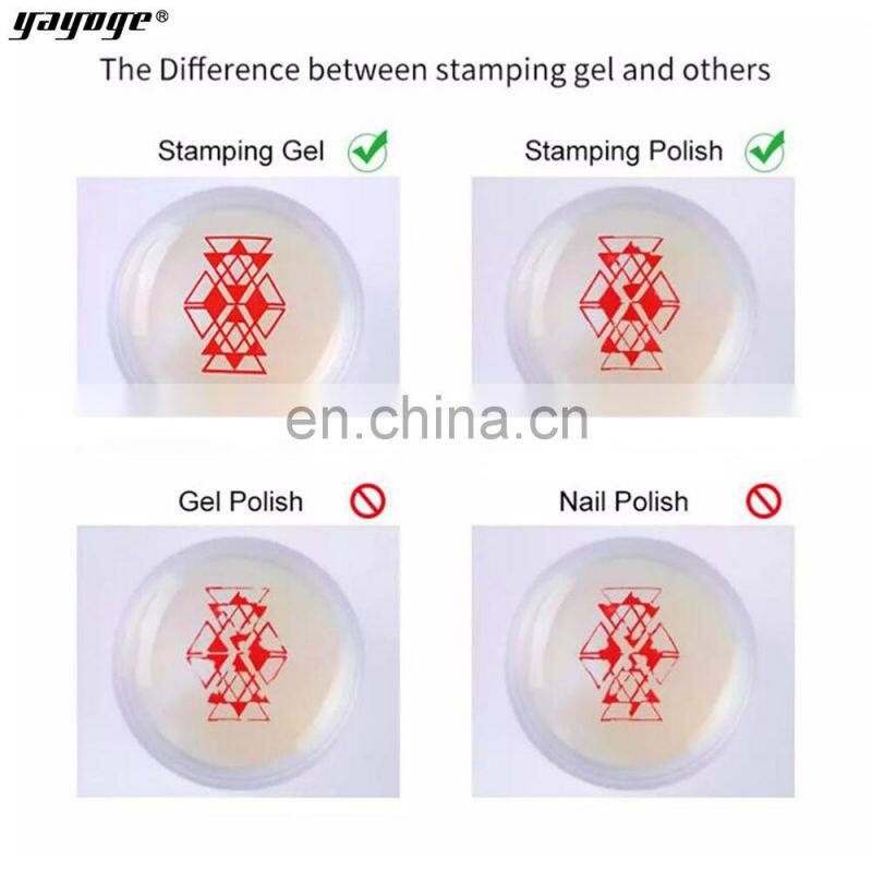 Private label 12 colors 8g nail art stamp gel nail polish semi permanent uv led stamping gel for wholesale