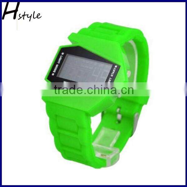 Elegant Plane Style Digital Display LED Silicone Wrist Watch White WP014
