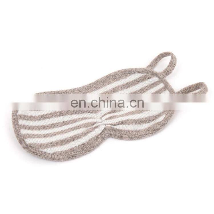 Striped Soft and Luxury Cashmere Travel Eye Mask