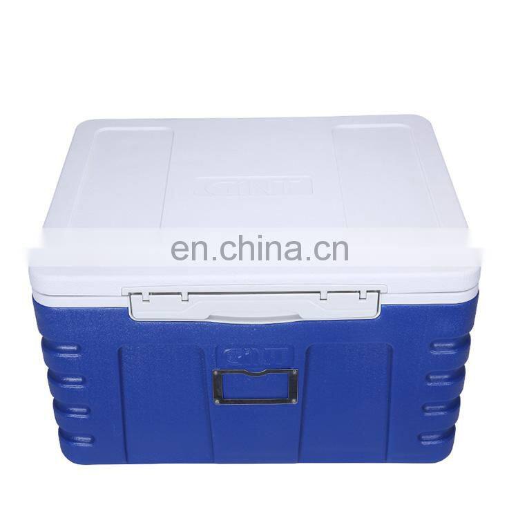 Eco-friendly blow molding outdoor 60 liter PU foam cooler box with lock