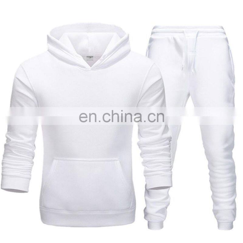 Men's and women's sweater sports hoodie plus size training fitness jogging suit 2-piece custom printing