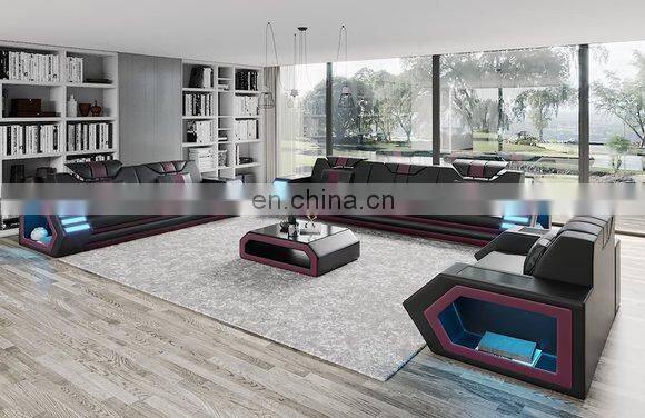 Modern LED light living room sofa Modern design set furniture sectional Sofa