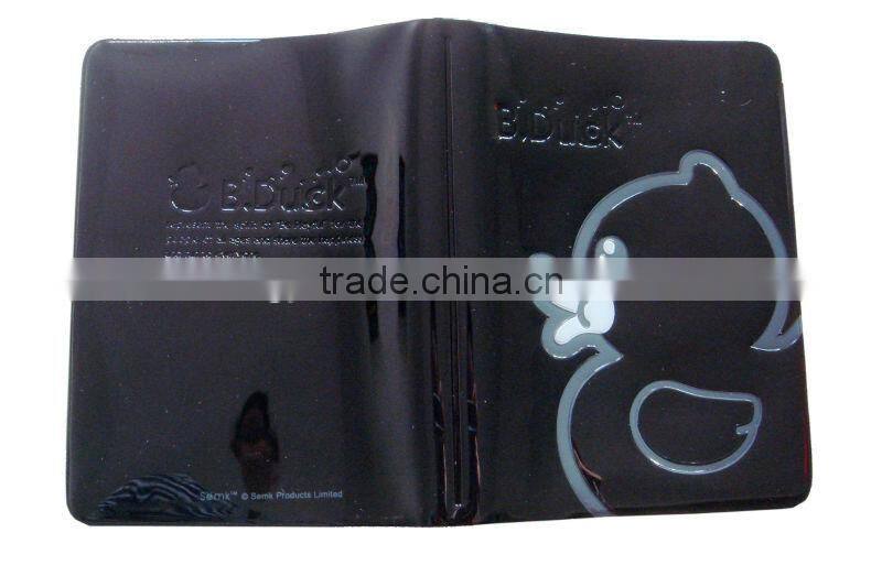 Plastic duck passport bag air ticket holder airline ticket holder yellow and black colors credit card holder