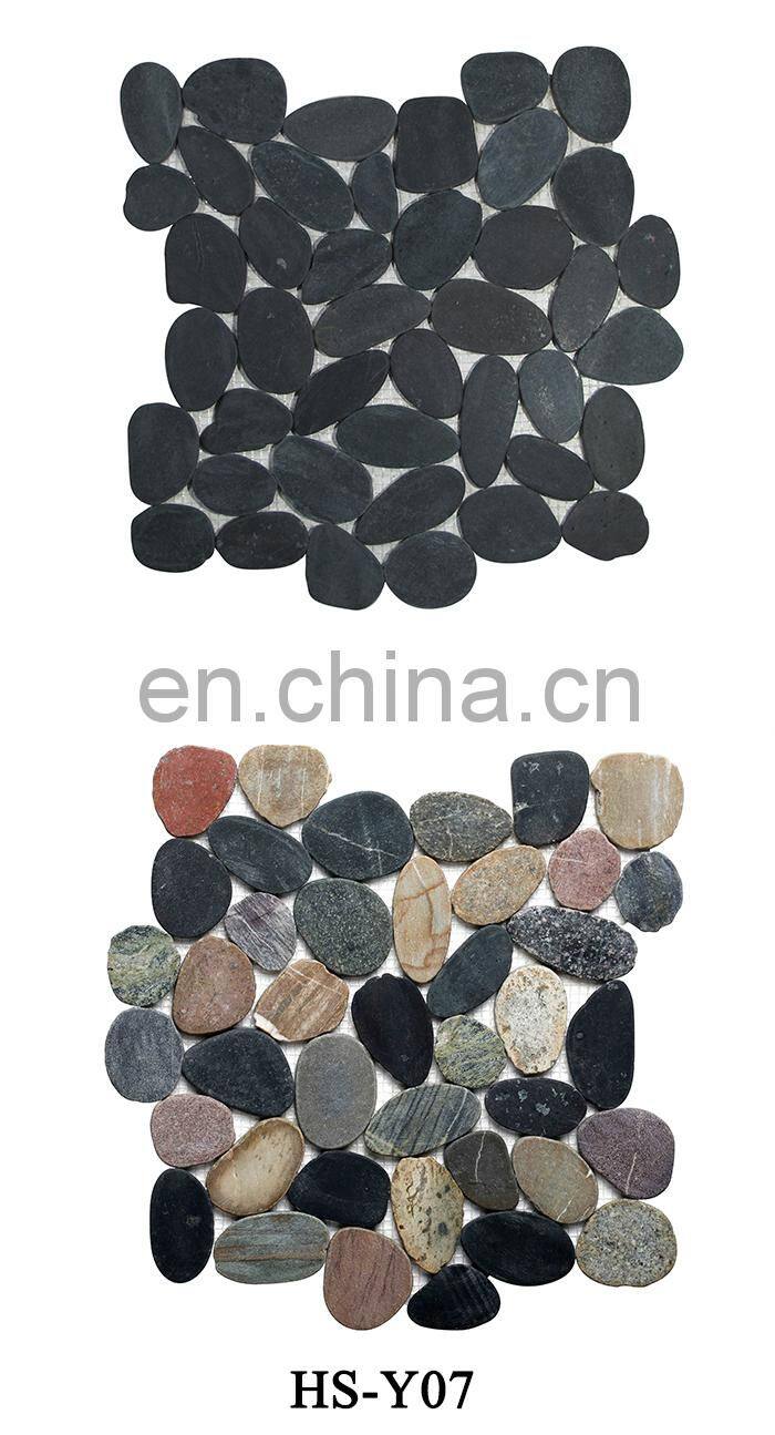 river stone/flat black stone/cobblestone floor tile