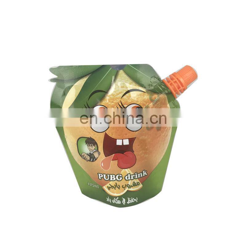 custom logo plastice coolers tropical berry juice spout pouch stand up beverage bags 60ml 80ml 125ml 100ml 150ml 200ml