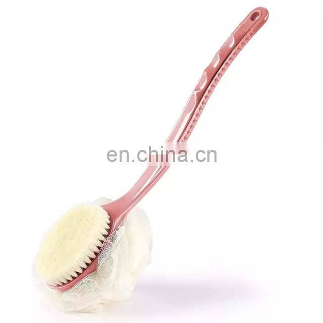 Custom 2-in-1 Soft Bristle Back Shower Long Handle Bath Brushes And Sponges