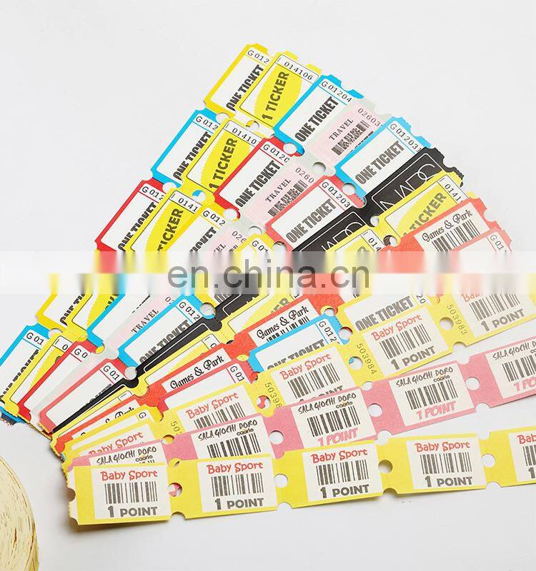 Good quality cheap price 180g custom printed redemption tickets arcade game machine