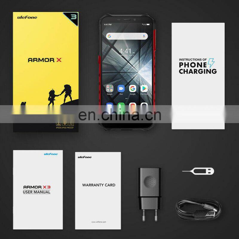 Same day shipping!! Ulefone Armor X3 5.5 inch Android 9.0 MTK6580 Quad Core 2GB+32GB 5000mah Waterproof 3G smartphone
