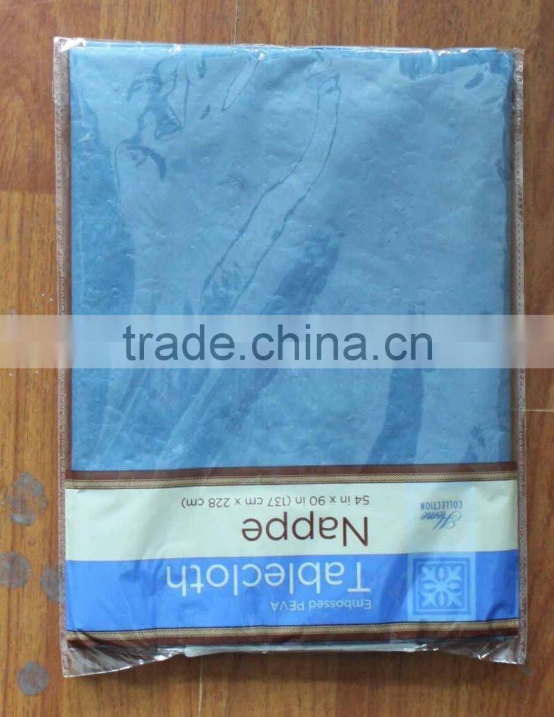 1PC PEVA Solid Embossed Table Cloth Without Flannel Backing