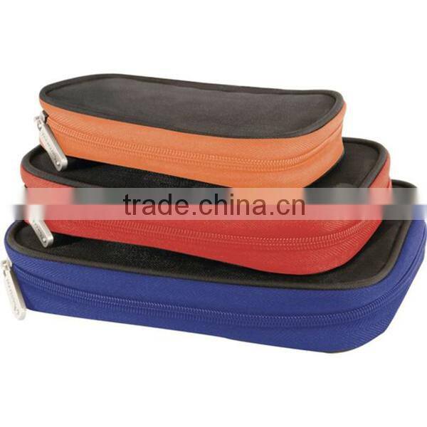 3 Pcs Slim Mesh Colored Zipper Travel Packing Cube Set,Travel Packing Squares,Packing Organizer Bag