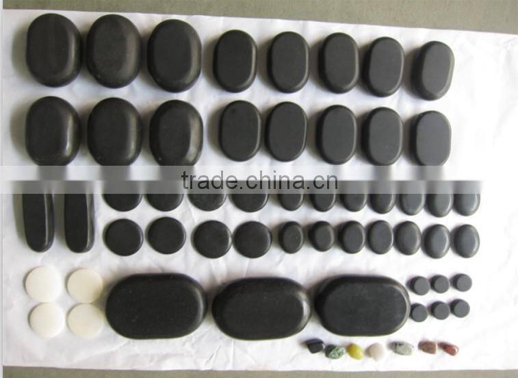 Natural 20pcs hot stone massage in wooden box