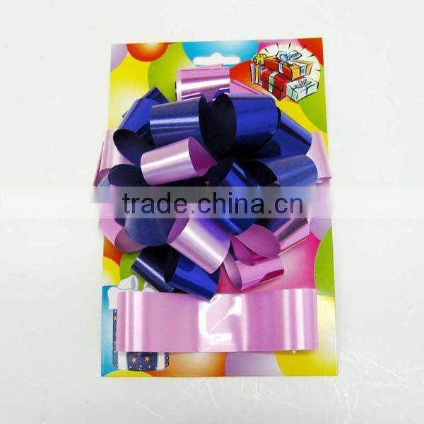 2014 Festive Decoration Pom Pom Bow and Colorful Ribbons for gift decoration