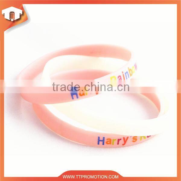 Wholesale cheap tie dye silicone rubber wristband for promotion