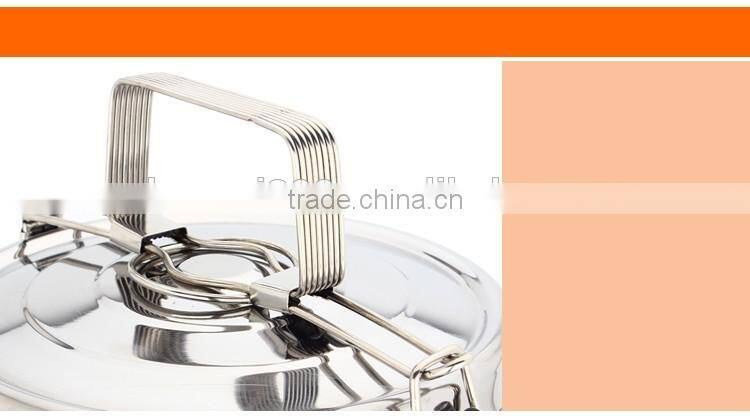 metal stainless steel 4 layers compartment lunch box/ hand pot with foldable handle/ food carrier