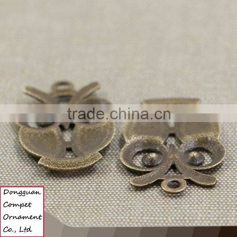 Wholesale hollow out diy jewelry large zinc alloy owl pendant