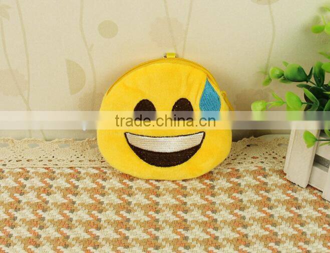 2015 hot sale emoji Coin Purse wallet emoji, hot sale 12 style emoji plush wallets