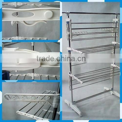 Folding Stainless Steel 3 Tiers Sliding Clothes Rack