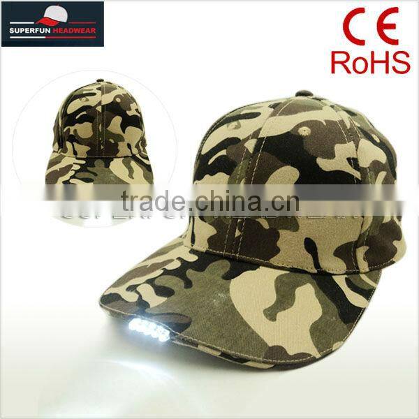 factory supply highest quality camouflage LED light caps